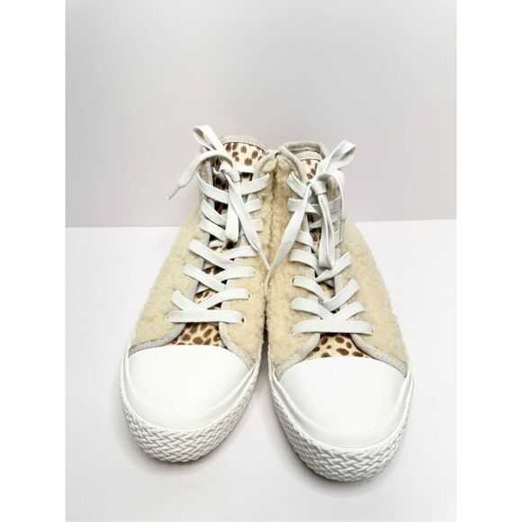 DOLCE VITA Sneakers Womens Hi Top Veola Plush Size 8.5 Fur Faux Calf Hair Suede - Picture 4 of 10
